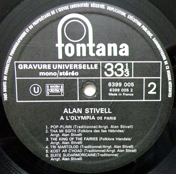 Alan Stivell - À L'Olympia | Fontana (6399 005) - 3