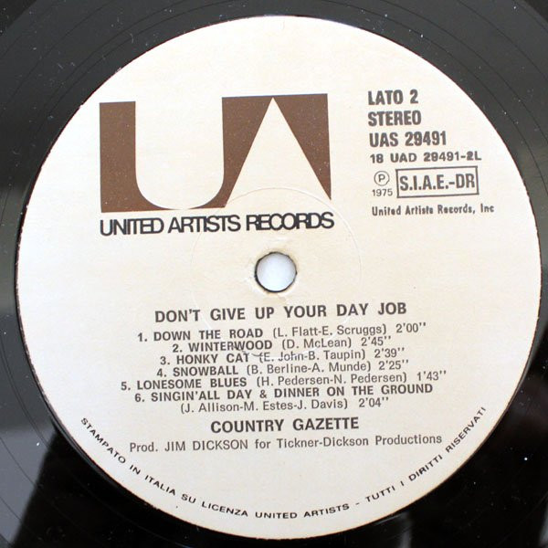 Country Gazette - Don't Give Up Your Day Job | United Artists Records (UAS 29491)