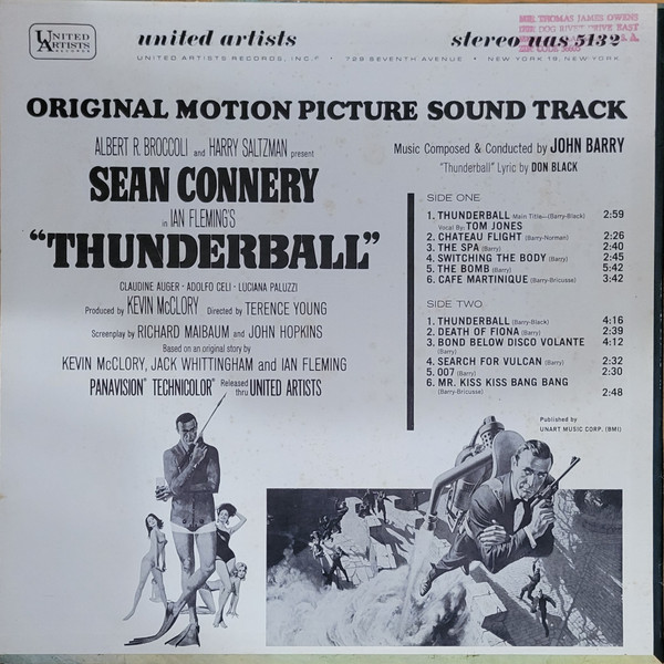 John Barry - Thunderball (Original Motion Picture Soundtrack) | United Artists Records (UAS 5132) - 2 John Barry - Thunderball (Original Motion Picture Soundtrack) | United Artists Records (UAS 5132) - 2