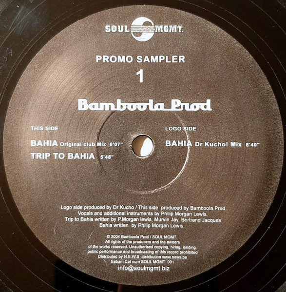 Bamboola Prod. - "Bahia" | Soul MGMT Records (SOUL MGMT 001)