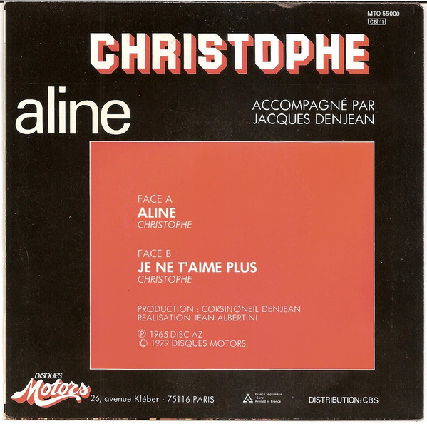 Christophe - Aline | Les Disques Motors (MTO 55000) - 2 Christophe - Aline | Les Disques Motors (MTO 55000) - 2