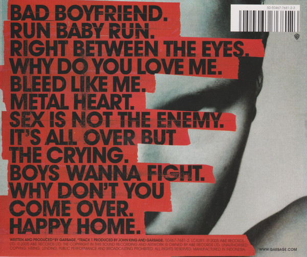 Garbage - Bleed Like Me | Warner Bros. Records (50467-7681-2) - 2