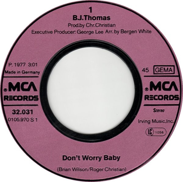 B.J. Thomas - Don't Worry Baby | MCA Records (0032.031) - 3