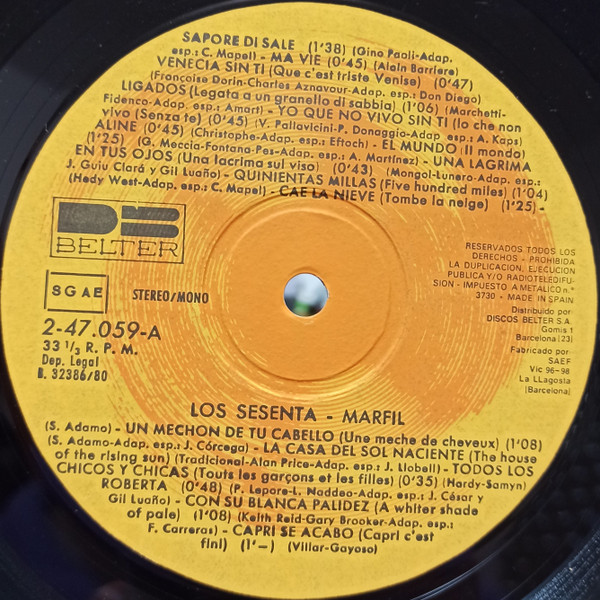 Marfil - Los Sesenta | DB Belter (2-47.059) - 3