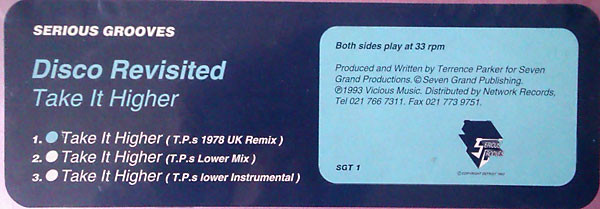 Disco Revisited - Take It Higher | Serious Grooves (SGT 1) - main Disco Revisited - Take It Higher | Serious Grooves (SGT 1) - main