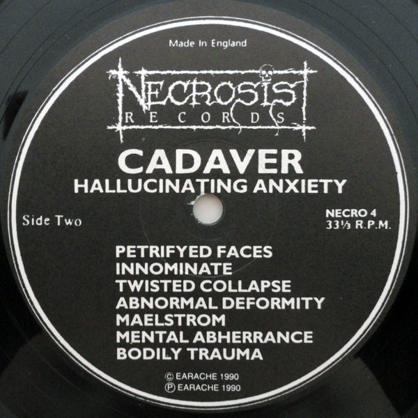 Cadaver - Hallucinating Anxiety | Necrosis Records (NECRO 4) - 4 Cadaver - Hallucinating Anxiety | Necrosis Records (NECRO 4) - 4