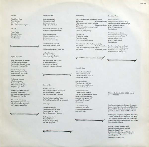 Steve Hackett - Cured | Charisma (CDS 4021) - 3