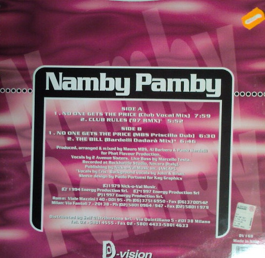 Namby Pamby - No One Gets The Price | D:vision Records (DV 168) - 2