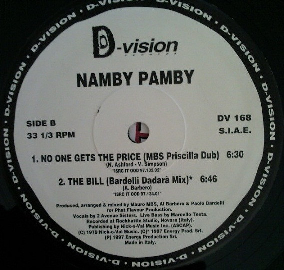 Namby Pamby - No One Gets The Price | D:vision Records (DV 168) - 3