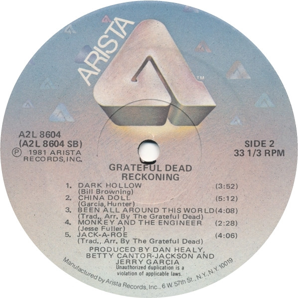 The Grateful Dead - Reckoning | Arista (A2L 8604)