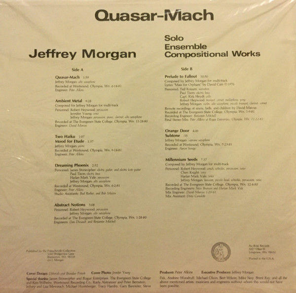Jeffrey Morgan - Quasar-Mach | Au Roar Records (AU-ROAR 004) - 2 Jeffrey Morgan - Quasar-Mach | Au Roar Records (AU-ROAR 004) - 2