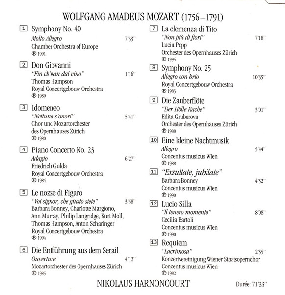 Wolfgang Amadeus Mozart · Nikolaus Harnoncourt - Mozart · Harnoncourt | Teldec (4509-98300-2) - 4 Wolfgang Amadeus Mozart · Nikolaus Harnoncourt - Mozart · Harnoncourt | Teldec (4509-98300-2) - 4