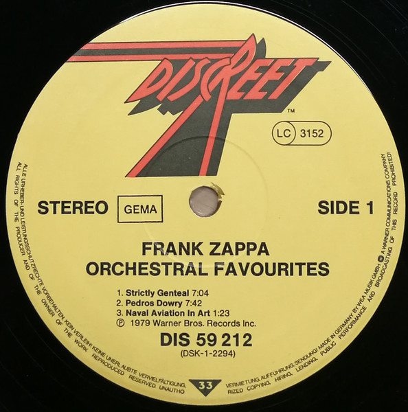 Frank Zappa - Orchestral Favorites | Discreet (DIS 59 212) - 3 Frank Zappa - Orchestral Favorites | Discreet (DIS 59 212) - 3