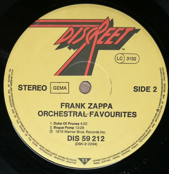 Frank Zappa - Orchestral Favorites | Discreet (DIS 59 212) - 4 Frank Zappa - Orchestral Favorites | Discreet (DIS 59 212) - 4