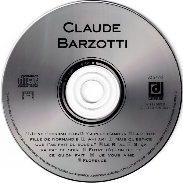 Claude Barzotti - Le Rital | Disques Déesse (DEESSE 32 247-2) - 3