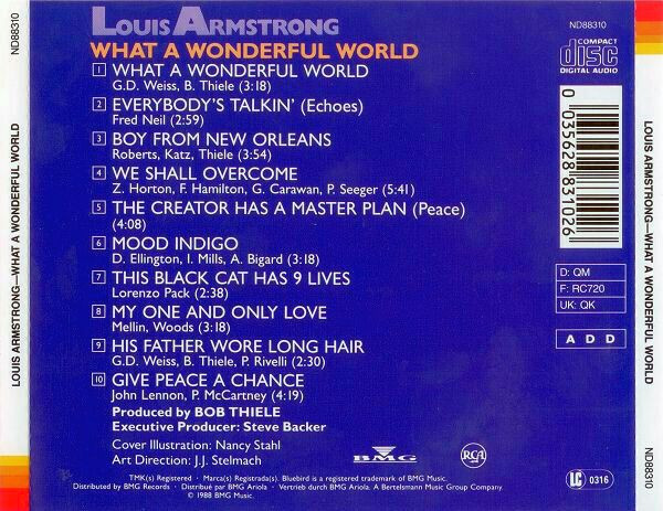 Louis Armstrong - What A Wonderful World | Bluebird (ND88310) - 2