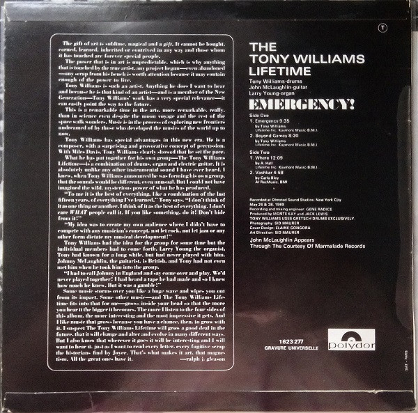The Tony Williams Lifetime - Emergency! | Polydor (1 623 277 GU) - 2