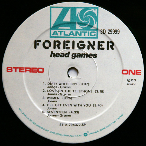 Foreigner - Head Games | Atlantic (SD 29999) - 2