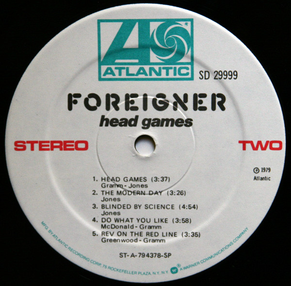 Foreigner - Head Games | Atlantic (SD 29999) - 3