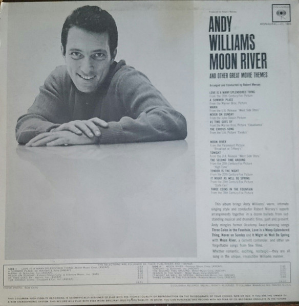 Andy Williams - Moon River And Other Great Movie Themes | Columbia (CL 1809) - 2 Andy Williams - Moon River And Other Great Movie Themes | Columbia (CL 1809) - 2