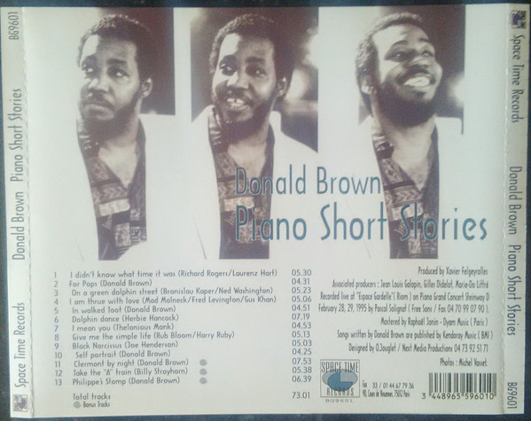Donald Brown - Piano Short Stories | Space Time Records (BG9601) - 2