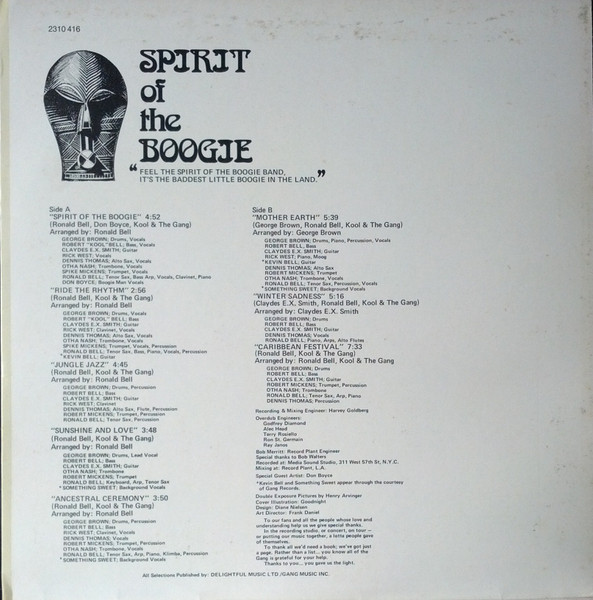 Kool & The Gang - Spirit Of The Boogie | Polydor (2310 416) - 2