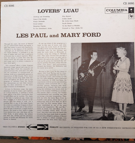 Les Paul & Mary Ford - Lovers' Luau | Columbia (CS 8086) - 2 Les Paul & Mary Ford - Lovers' Luau | Columbia (CS 8086) - 2