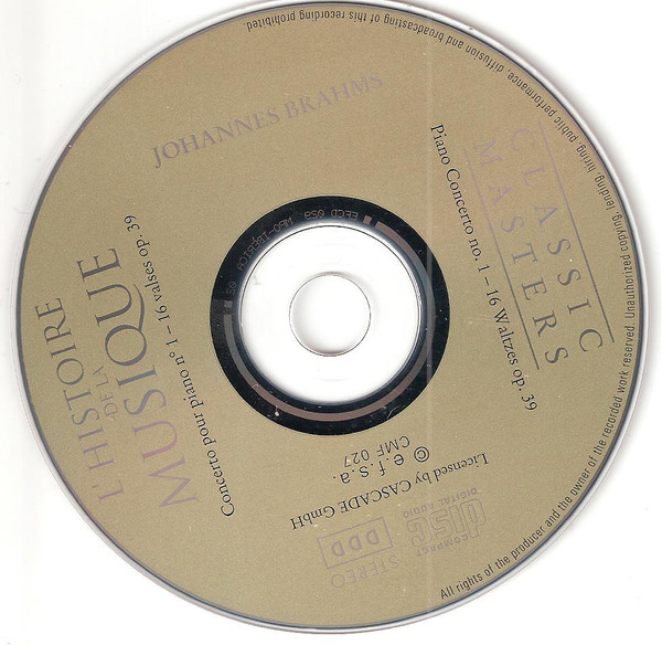Johannes Brahms - Concerto Pour Piano N°1 - 16 Valses Op. 39 | e.f.s.a. (CMF 027) - 4