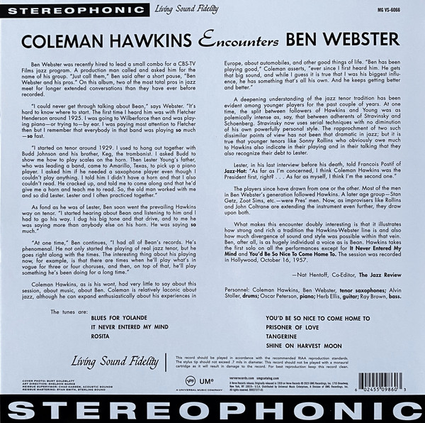 Coleman Hawkins Encounters Ben Webster - Coleman Hawkins Encounters Ben Webster | Verve Records (B0037377-01) - 3