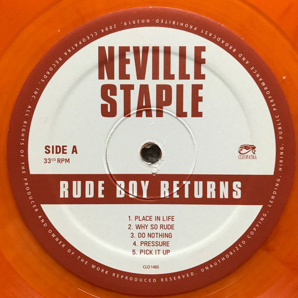 Neville Staple - Rude Boy Returns (Limited Edition - Orange Vinyl) [Vinyl] | Cleopatra (CLO 1485) - 4