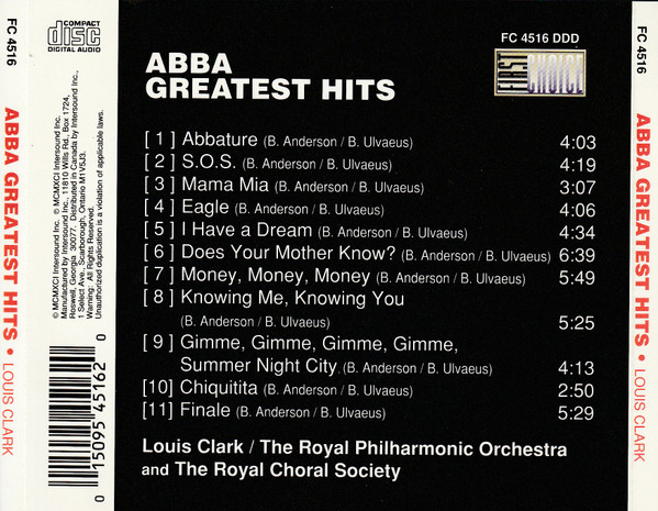 Royal Philharmonic Orchestra And The Royal Choral Society Conducted By Louis Clark - Abba Greatest Hits | First Choice (FC 4516) - 2 Royal Philharmonic Orchestra And The Royal Choral Society Conducted By Louis Clark - Abba Greatest Hits | First Choice (FC 4516) - 2