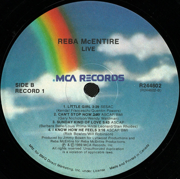 Reba McEntire - Live | MCA Records (R 244602) - 4