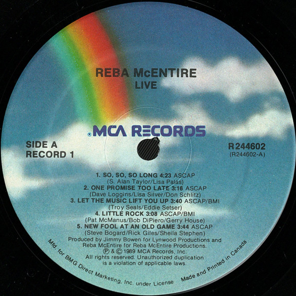 Reba McEntire - Live | MCA Records (R 244602) - 3