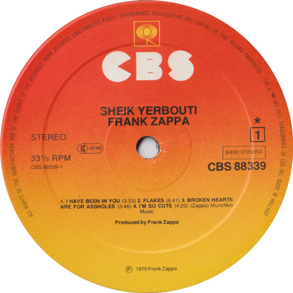Frank Zappa - Sheik Yerbouti | CBS (CBS 88339) - 4 Frank Zappa - Sheik Yerbouti | CBS (CBS 88339) - 4