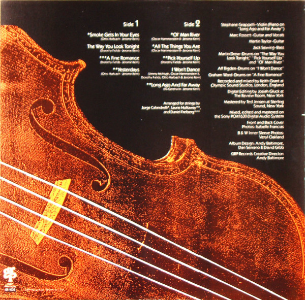 Stéphane Grappelli - Stéphane Grappelli Plays Jerome Kern | GRP (GR-1032) - 4