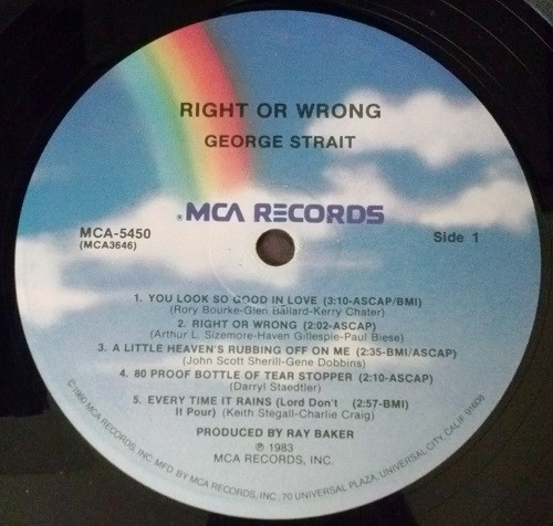 George Strait - Right Or Wrong | MCA Records (MCA-5450) - 3 George Strait - Right Or Wrong | MCA Records (MCA-5450) - 3