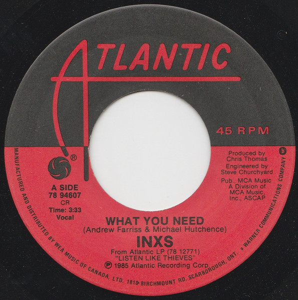 INXS - What You Need (7") [Vinyl] | Atlantic (78 94607) - 3