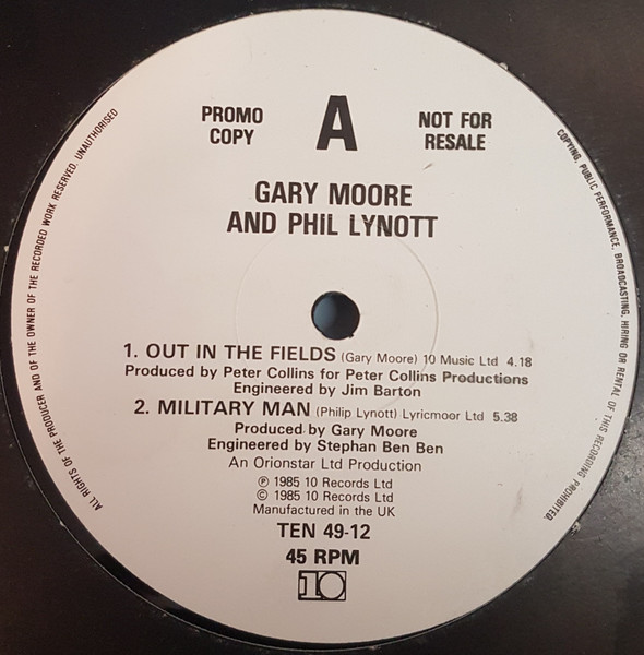 Gary Moore & Phil Lynott - Out In The Fields | 10 Records (TEN 49-12)