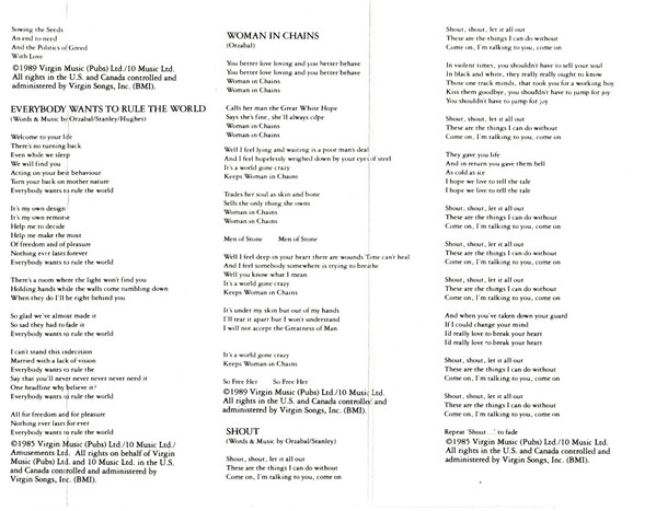 Tears For Fears - Tears Roll Down (Greatest Hits 82-92) | Fontana (P4 10939) - 3 Tears For Fears - Tears Roll Down (Greatest Hits 82-92) | Fontana (P4 10939) - 3