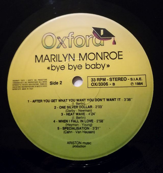 Marilyn Monroe - Bye Bye Baby | Oxford (OX/3306) - 4 Marilyn Monroe - Bye Bye Baby | Oxford (OX/3306) - 4