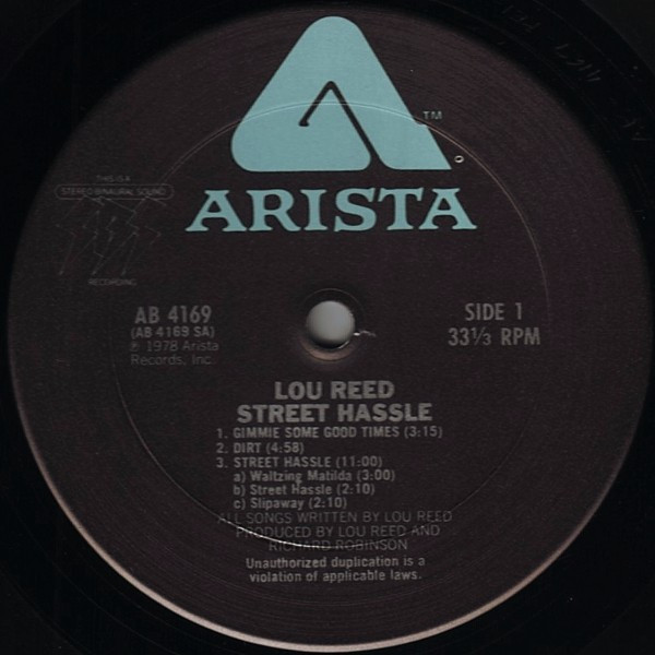 Lou Reed - Street Hassle | Arista (AB 4169) - 2 Lou Reed - Street Hassle | Arista (AB 4169) - 2