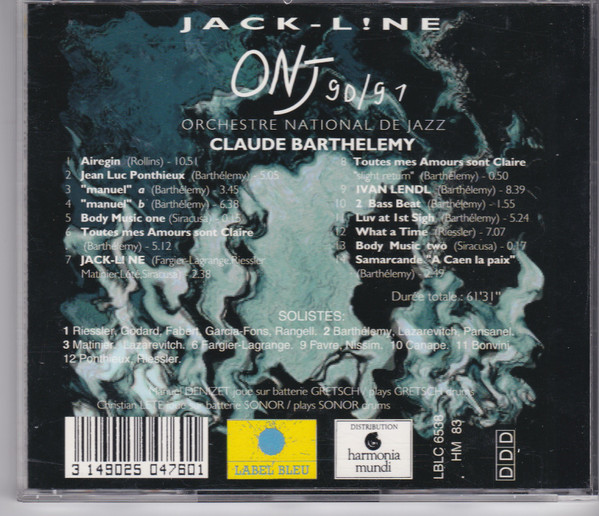 Orchestre National De Jazz , Claude Barthélémy - JACK-L!N∃ | Label Bleu (LBLC 6538) - 2