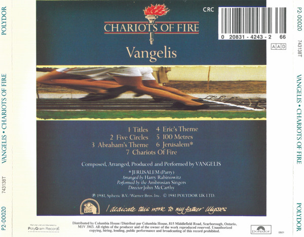 Vangelis - Chariots Of Fire [CD] | Polydor (P2-00020) - 2