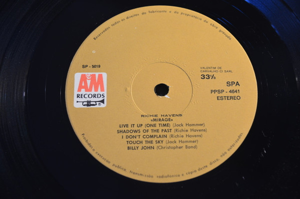 Richie Havens - Mirage | A&M Records (PPSP 4641) - 4