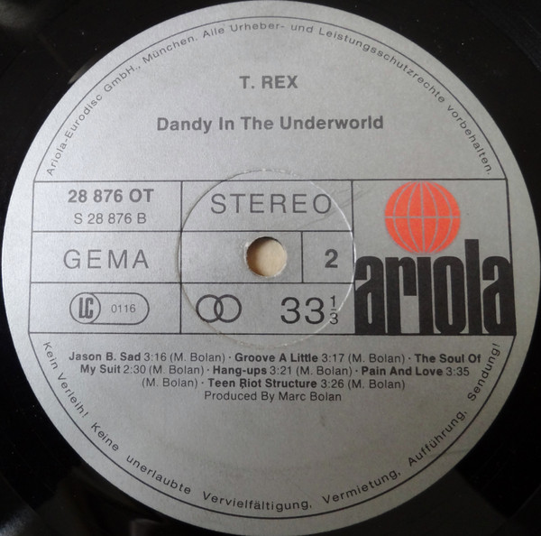 T. Rex - Dandy In The Underworld | Ariola (28 876 OT) - 4