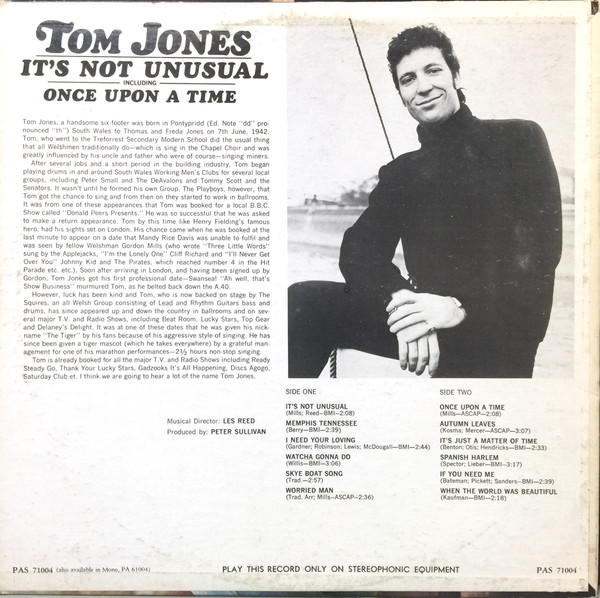 Tom Jones - It's Not Unusual | Parrot (PAS 71004) - 2 Tom Jones - It's Not Unusual | Parrot (PAS 71004) - 2