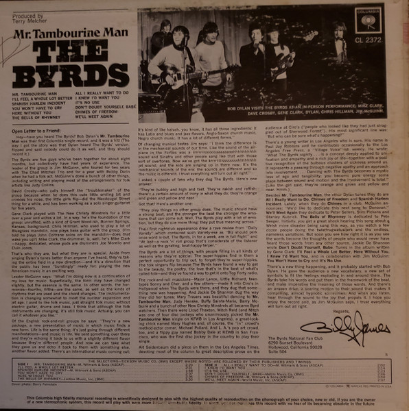 The Byrds - Mr. Tambourine Man | Columbia (CL 2372) - 2 The Byrds - Mr. Tambourine Man | Columbia (CL 2372) - 2