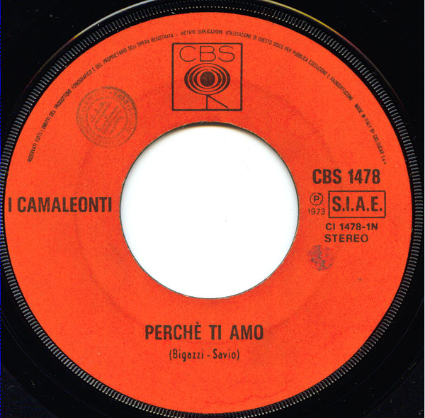 I Camaleonti - Perché Ti Amo | CBS (CBS 1478) - 3