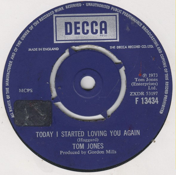 Tom Jones - Today I Started Loving You Again | Decca (F 13434) - main