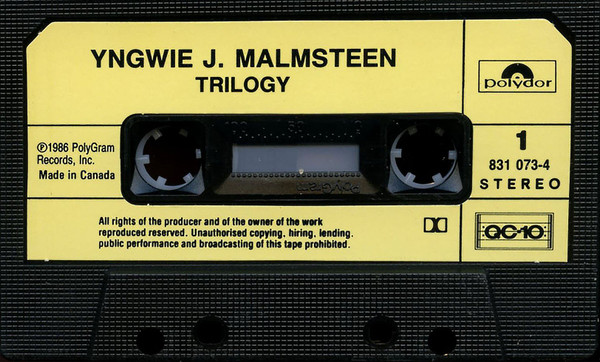 Yngwie Malmsteen - Trilogy [Cassette] | Polydor (831 073-4) - 3